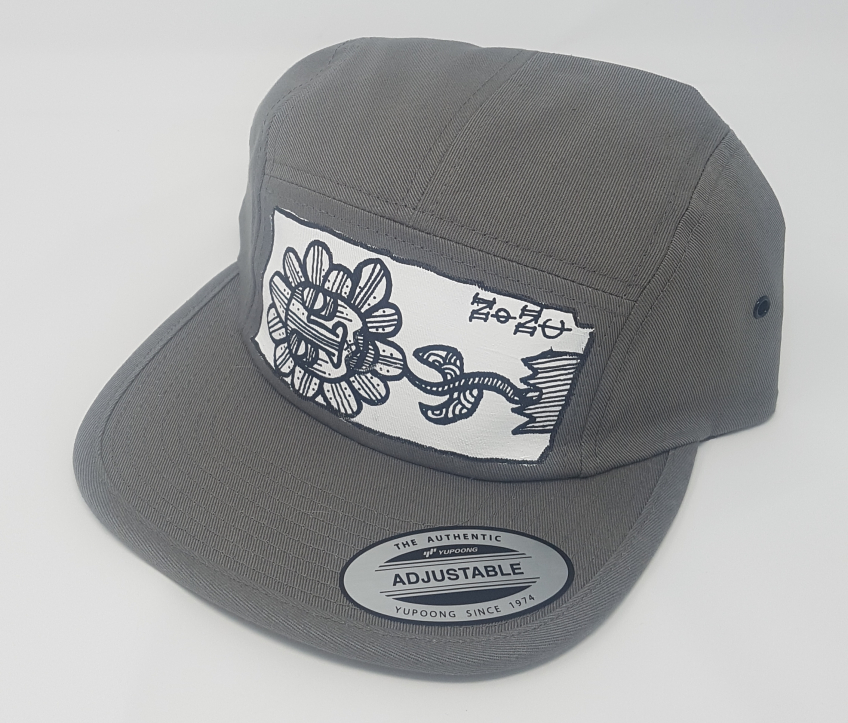 Grey 5 panel cap