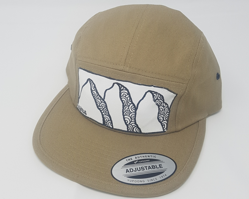 Beige snap back caps