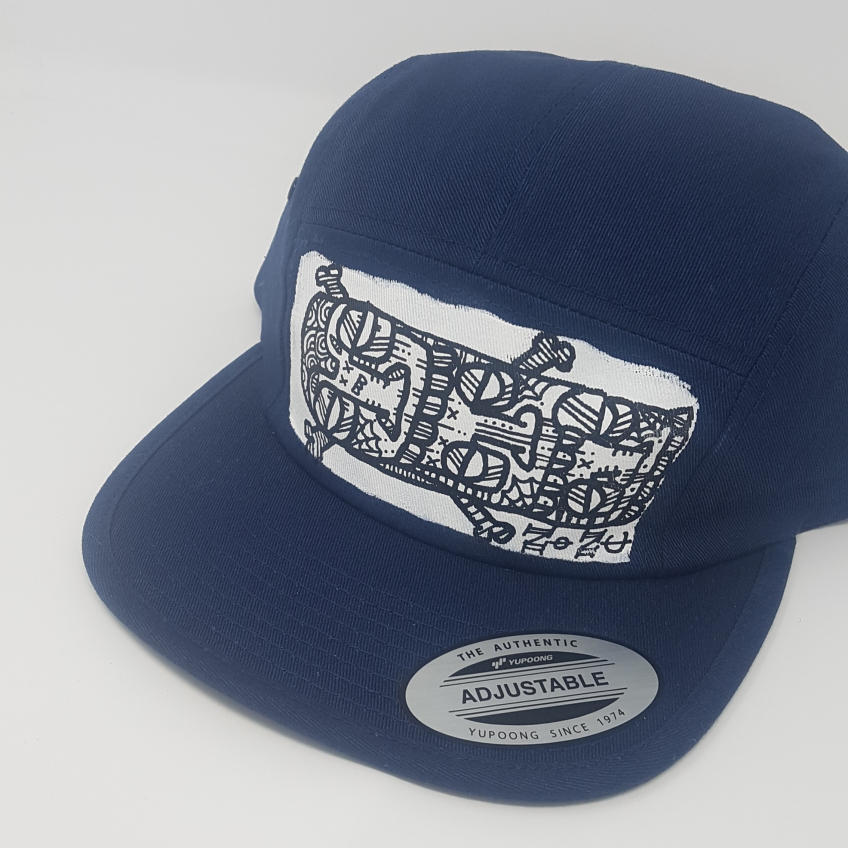 Blue 5 panel cap