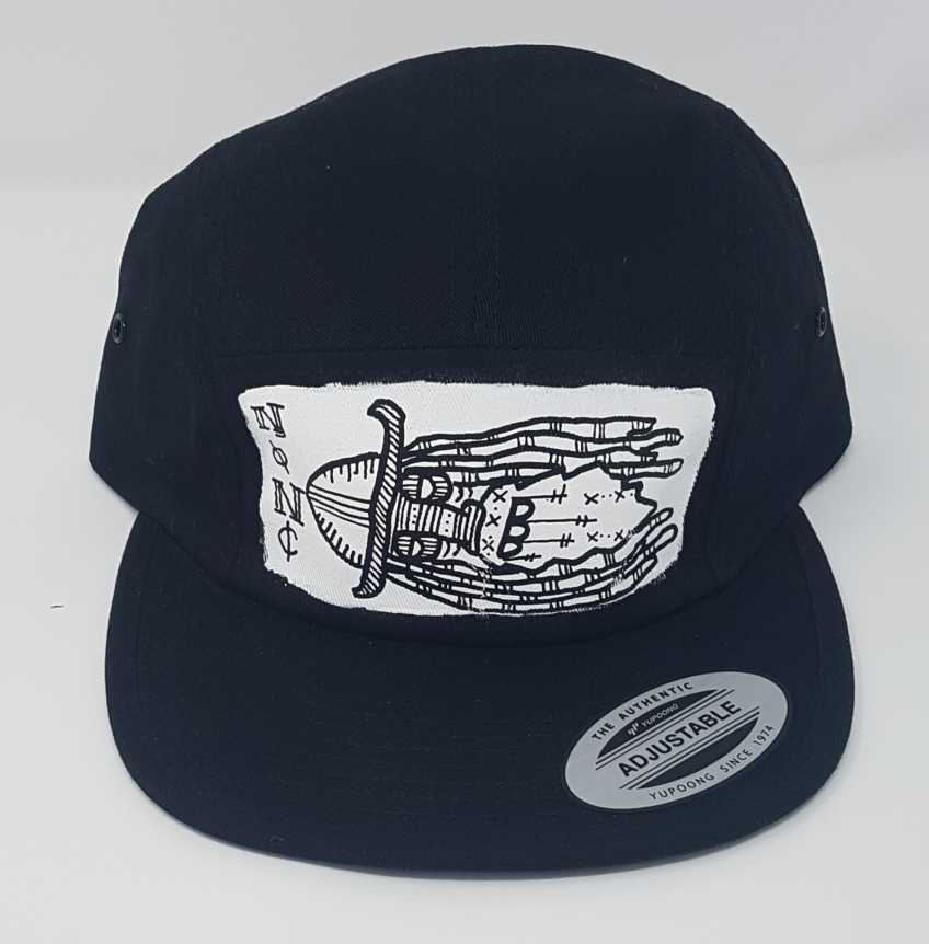 Black 5 panel hat