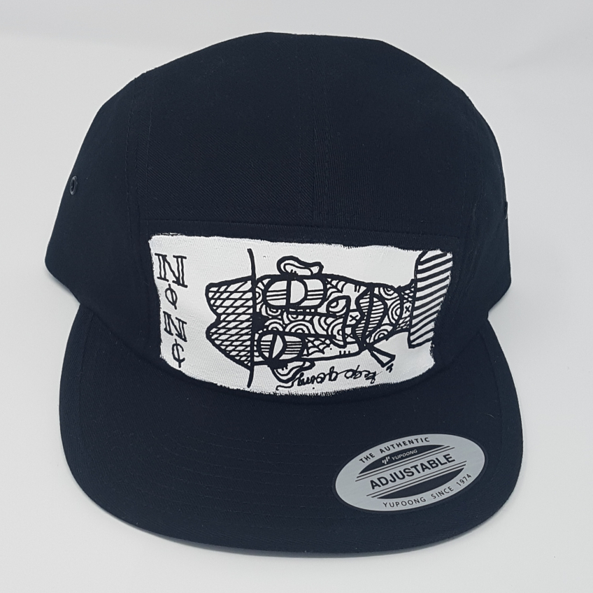 Black 5 panel cap
