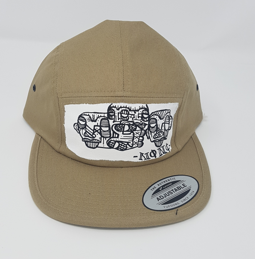 Beige snap back cap