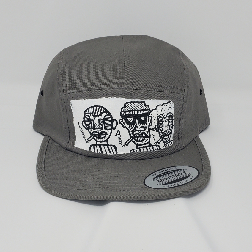 Grey 5 panel cap