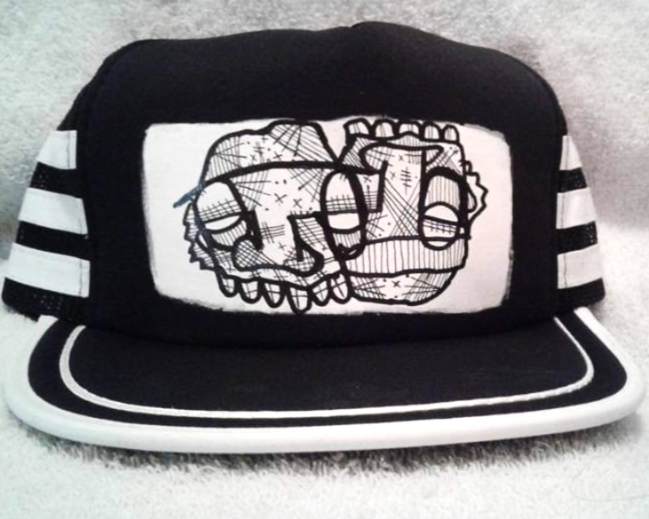 Stripped trucker hat