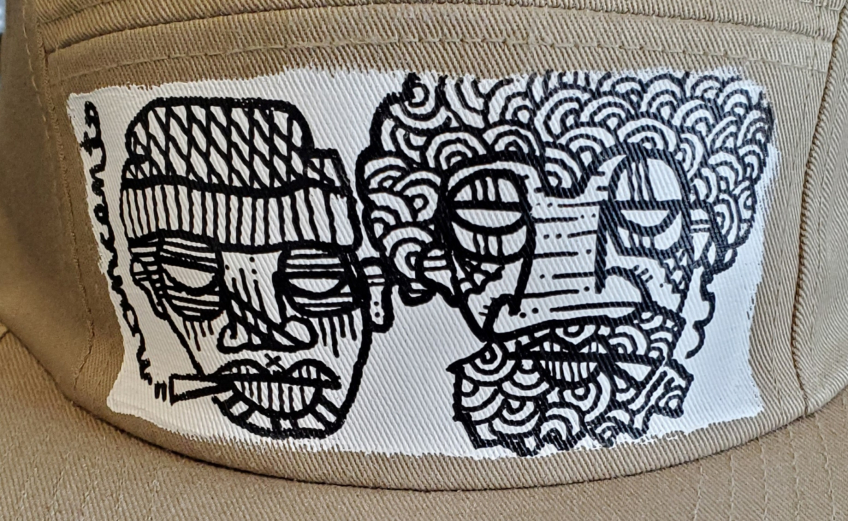 Beige 5 Panel Hat