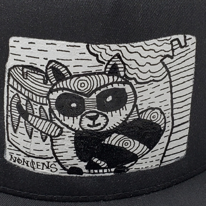 Grey Trucker Snap Back  Black Mesh Cap