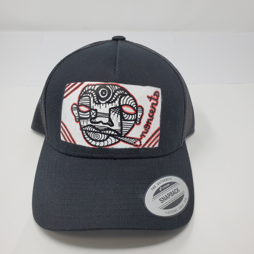 Black Trucker Snap Back Mesh Cap