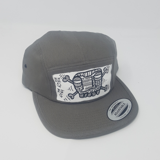 Grey 5 panel cap