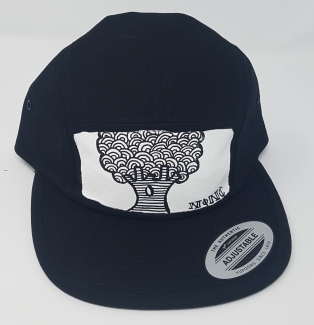 Black 5 panel cap
