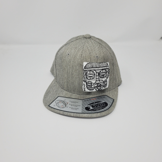 Grey snap back cap