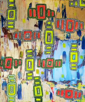 Acrylic Paint Pen On Canvas With Resin Coating
