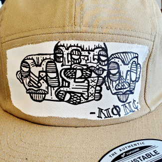 Beige 5 Panel Hat