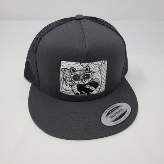 Grey Trucker Snap Back  Black Mesh Cap