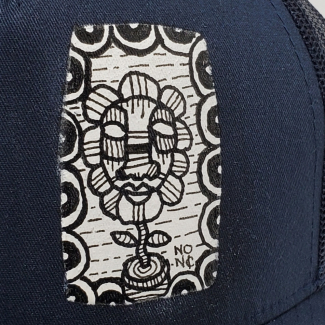 Navy Trucker Snap Back Mesh Cap
