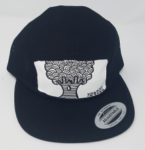 Black 5 panel hat