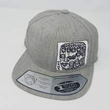 Grey snap back cap