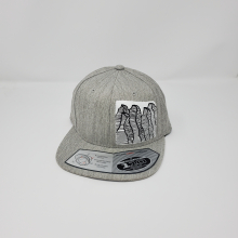 Grey snap back cap