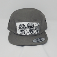 Grey 5 panel cap
