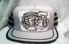 Stripped trucker hat