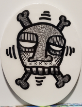Acrylic Paint Pen On Canvas With Resin Coating